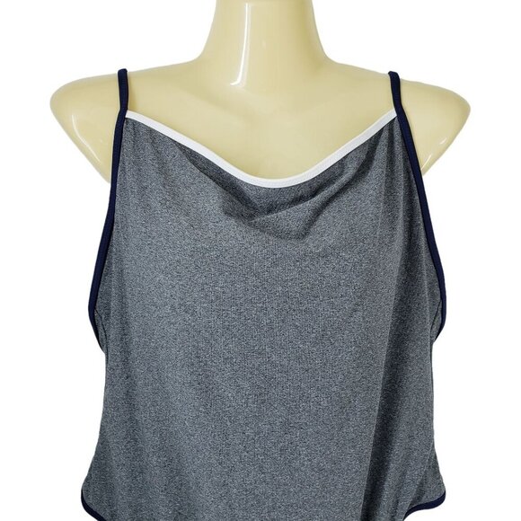 Aerie Swimming Suit Gray with Blue Trim Women's Size XL Bathing Suit Swim - Picture 2 of 8